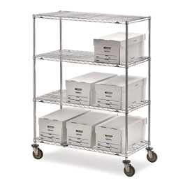 Super Erecta Shelf Trucks with Wire Shelves
