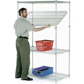 Quick Adjust Wire Shelving - Chrome - 48 x 14 x 74 in.