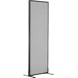 Freestanding Office Partition Panel - Gray - 24.25 x 72 in. - Flame Retardant