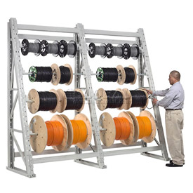 Reel Rack Starter Unit - Gray - 24 x 36 x 96 in. - Durable Steel - 10000 lb Capacity