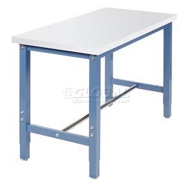 Production Workbench Return - Blue - 48 x 24 in. - Adjustable Height - 5000 lb Capacity