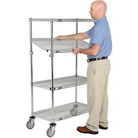 Nexel E-Z Adjust Wire Shelf Truck - Chrome - 36 x 18 x 60 in.