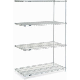 Nexelate Wire Shelving Add-On Unit - Silver - 74 x 48 x 24 in.