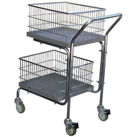 Picture of Vestil MAIL-55 Portable Mail Cart with 2 Shelf