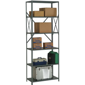 Global Industrial 234446A 36 x 24 x 97 in. 20 gal Steel Shelving with Open Clip Style 6 Shelf