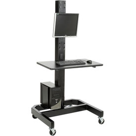 Mobile Computer Workstation - Black - 78 in.