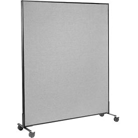 Mobile Office Partition Panel - Gray - 60.25 x 75 in. - Flame Retardant