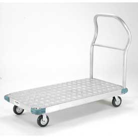 Picture of Global Industrial 241550 48 x 24 in. Aluminum Diamond Deck Platform Truck with 5 in. Rubber Caster&#44; Aluminum