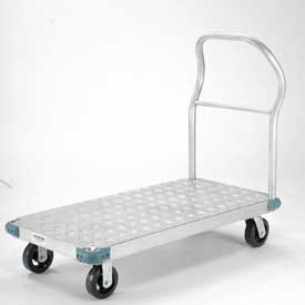 Picture of Global Industrial 241551 48 x 24 in. Aluminum Diamond Deck Platform Truck with 6 in. Rubber Caster&#44; Aluminum