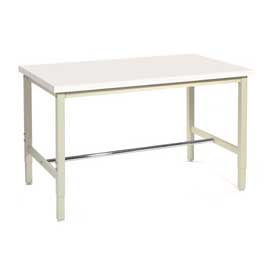 Heavy-Duty Production Workbench - Tan - 60 x 24 in. - Adjustable Height