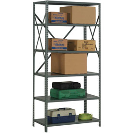 Global Industrial 562166A 36 x 12 x 73 in. 18 gal Steel Shelving with Open Clip Style 6 Shelf