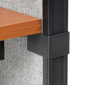 Desk to Panel Bracket Set - Black - Set of 2 - Durable Steel Connectors