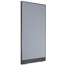 Office Partition Panel with Pass-Thru Cable - Blue - 36.25 x 64 in.