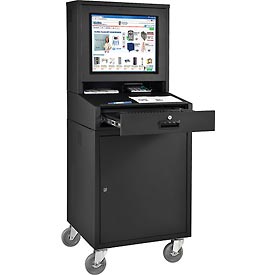 Mobile Security LCD Computer Cabinet Enclosure - Black