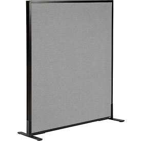 Freestanding Office Partition Panel - Gray - 36.25 x 42 in. - Flame Retardant