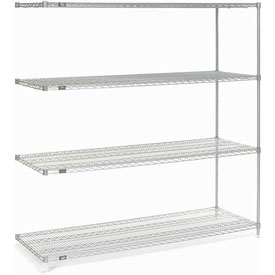 54 x 18 x 74 in. Poly-Z-Brite Wire Shelving Add-On - Clear