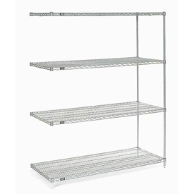 60 x 24 x 74 in. Poly-Z-Brite Wire Shelving Add-On - Clear - 60in. W x 24in. D x 74in. H