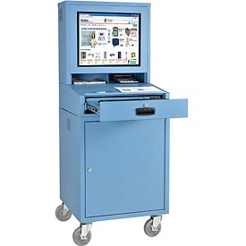 Mobile Security LCD Computer Cabinet Enclosure - Blue