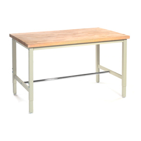 Production Workbench - Maple Butcher Block - 72 x 30 in. - Adjustable Height
