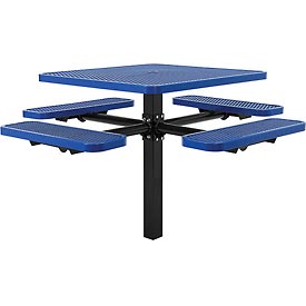 46 in. Square In-Ground Mount Picnic Table - Blue