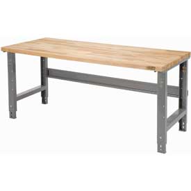 48 x 30 in. Square Edge Birch Butcher Block Work Bench - Gray