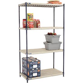 331489N Vented Plastic Shelving - 42 x 21 x 74 in. - Beige & Blue