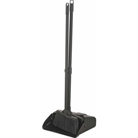 Upright Dust Pan & Broom Combo Kit - Black - 37in. Height - Durable Design