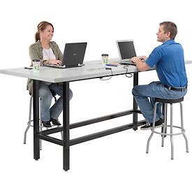 Standing Height Table with Power - Gray - 96 x 36 x 42 in.
