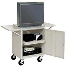 Gray Side Shelves for Security Audio Visual Cart