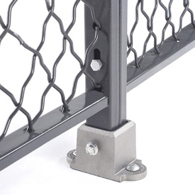 Floor Socket for Wire Mesh Partitions - Gray - Compact Design - Durable Aluminum