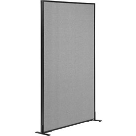 Freestanding Office Partition Panel - Gray - 36.25 x 72 in. - Flame Retardant