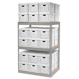Picture of Global Industrial 130099 Record Storage Open with Boxes&#44; 42 x 30 x 60 in. - Gray