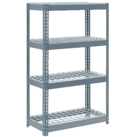 Picture of Global Industrial 255710 36 x 12 x 72 in. Extra Heavy Duty Shelving with 4 Shelves&#44; Wire Deck - Gray