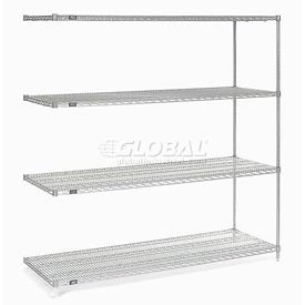 Poly-Z-Brite Wire Shelving Add-On 60 x 21 x 74 in. - Clear