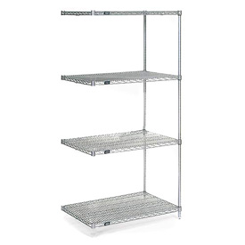 189348 Poly-Z-Brite Wire Shelving Add-On 24 x 18 x 86 in. - Clear