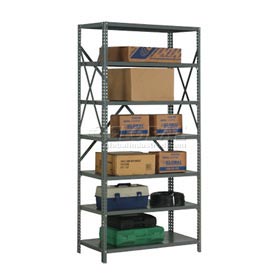 Global Industrial 562210A 48 x 12 x 85 in. Steel Shelving 18 Gauge Open Clip Style 7 Shelf - Gray