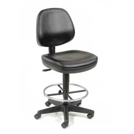 Picture of Interion 571119 protective Stool - Vinyl - 360 deg Footrest - Black