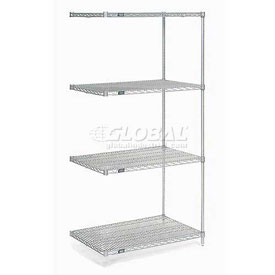 36 x 21 x 54 in. Poly-Z-Brite Wire Shelving Add-On - Clear