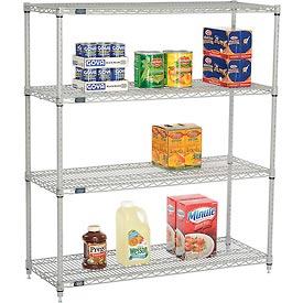 48 x 18 x 54 in. ate Wire Shelving - Silver