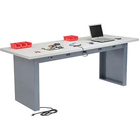 Panel Leg Workbench - Light Gray - 96 x 36 in. - Power Apron
