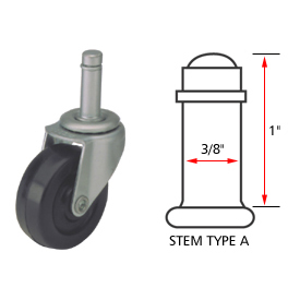 Picture of Algood Casters S823375SX1-U Standard Series Chair Caster with Hard Rubber Wheel&#44; Stem Type A