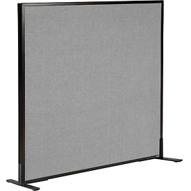Freestanding Office Partition Panel - Gray - 48.25 x 42 in. - Durable Fabric