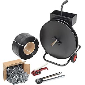 Polypropylene Strapping Kit - Black - 0.5in. x 9000 ft - Complete Set