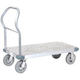 Picture of Global Industrial 241553 Aluminum Diamond Deck Platform Truck with 8 in. Pneumatic Casters&#44; 48 x 24 - 1200 lbs
