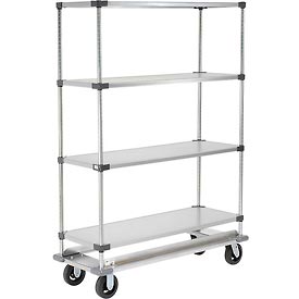 Picture of Global Industrial 241997 Nexel Galvanized Shelf Truck with Dolly Base&#44; Gray&#44; 60 x 24 x 70 in. - 1600 lbs