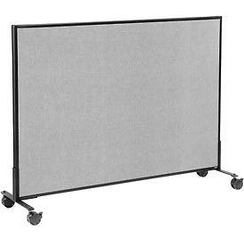 Mobile Office Partition Panel - Gray - 60.25 x 45 in. - Flame Retardant
