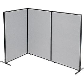 Picture of Global Industrial 695050GY Freestanding 3-Panel Corner Room Divider Panels&#44; Gray - 36.25 x 60 in.