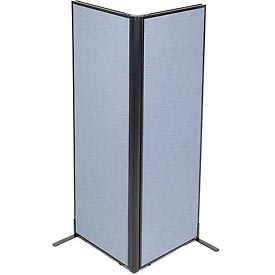 Picture of Global Industrial 695063BL Freestanding 2-Panel Corner Room Divider Panels&#44; 24.25 x 72 in.&#44; Blue