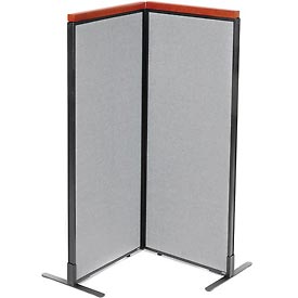 Picture of Global Industrial 695065GY Deluxe Freestanding 2-Panel Corner Room Divider Panels&#44; Gray - 24.25 x 61.5 in.