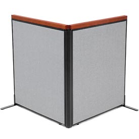 Picture of Global Industrial 695072GY Deluxe Freestanding 2-Panel Corner Room Divider Panels&#44; Gray - 36.25 x 43.5 in.